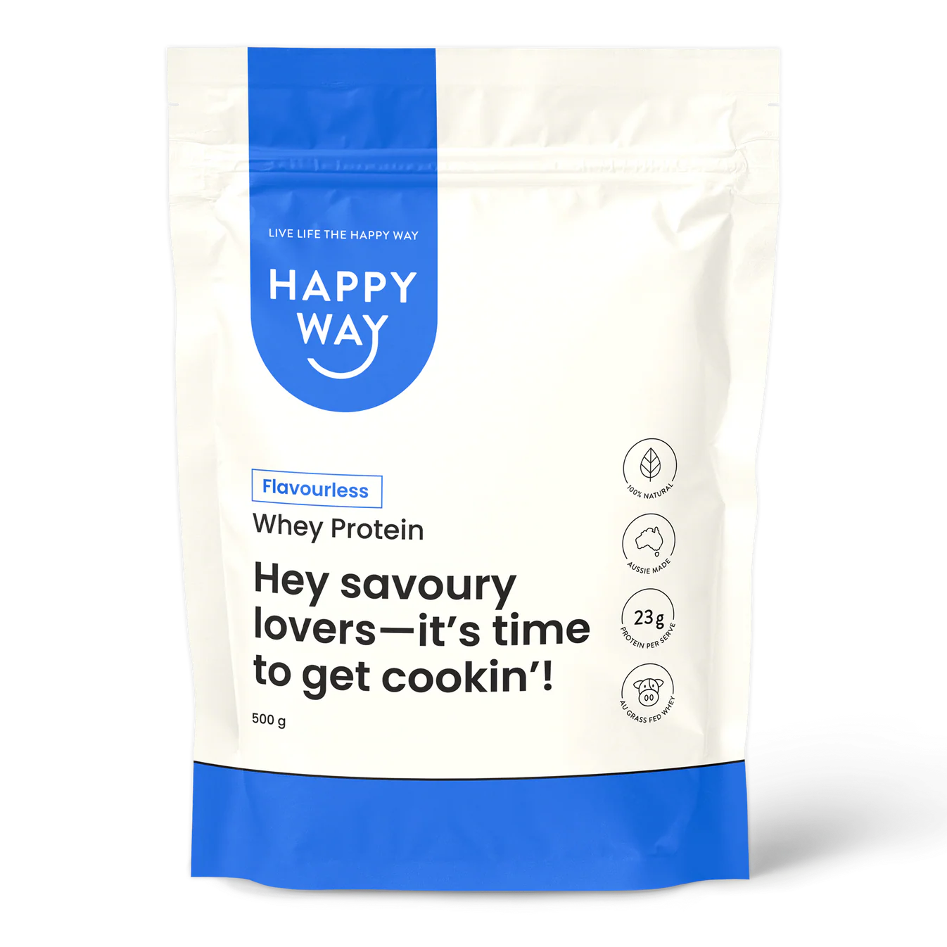 Happy Way Flavourless Whey Protein Powder 500g